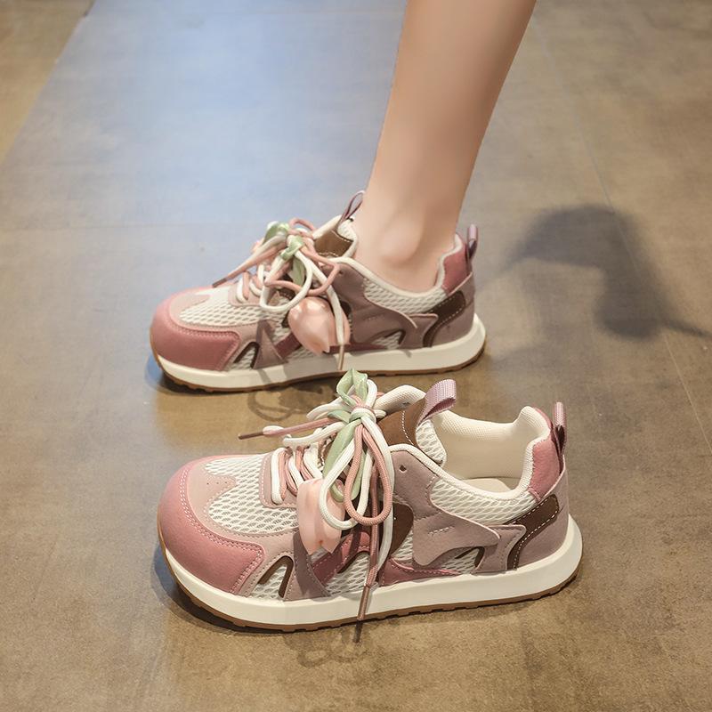 

Thick-soled Forrest Gump shoes children s 2025 new popular summer thin mesh breathable ugly cute casual sports dad shoes 40 фиолетовый