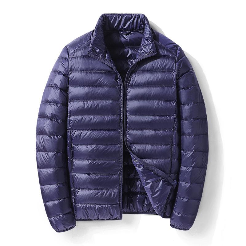 Men's Gray Lightweight Short Down Jacket - 2024 Autumn/Winter Trendy Casual Style