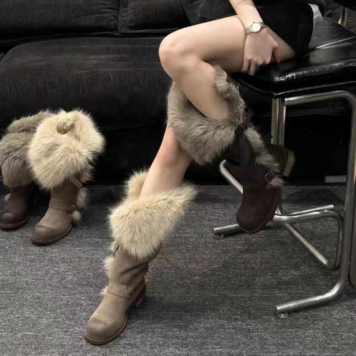 

Жіночі зимові високі теплі легкі плюшеві снігоходи на товстій підошві, нековзні зносостійкі повсякденні кросівки, бавовняні чоботи 36 чорний