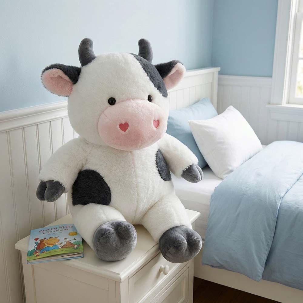 Fluffy Cow Stuffed Plush Doll Cartoon Cow Plush Toy Animals Cow Toys  Kids Toy