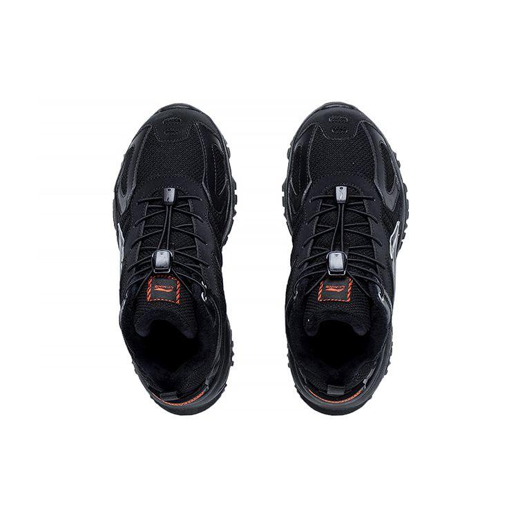 Li Ning Youth  Childrens Sports Lifestyle Series Trendy Non-Slip Shock Absorbing Lightweight Casual Shoes Kids Casual Shoes Black YKCS210-1