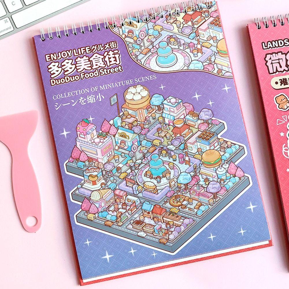 Visual Stacking Miniature Scene Collection PET 3D Pocket Cabin Scene Stickers  Kids