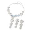 HX6F Comfortable Geometric Necklace and Earrings Set Featuring Round Design Metal Texture Suitable for Extended Comfort