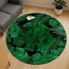 1pc Tropical Leaves Round Chair Mat Area Rug - Non-Slip, Floor Mat for Office, Bedroom, and Indoor Decor C1125174