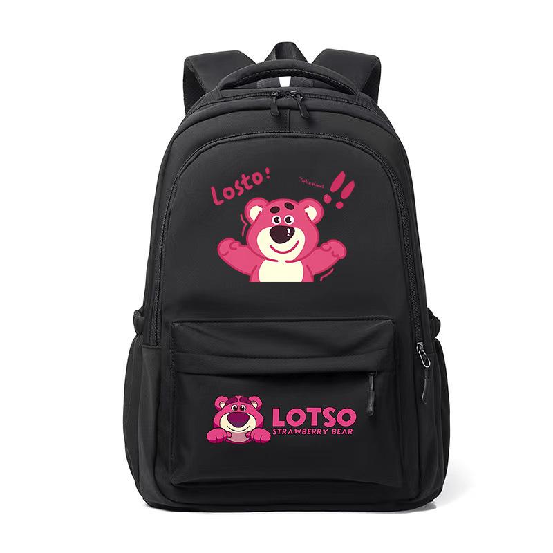 New LOSTO Strawberry Bear Printed Cartoon High-value Primary School Schoolbag Ultra-light Decompression Large Capacity