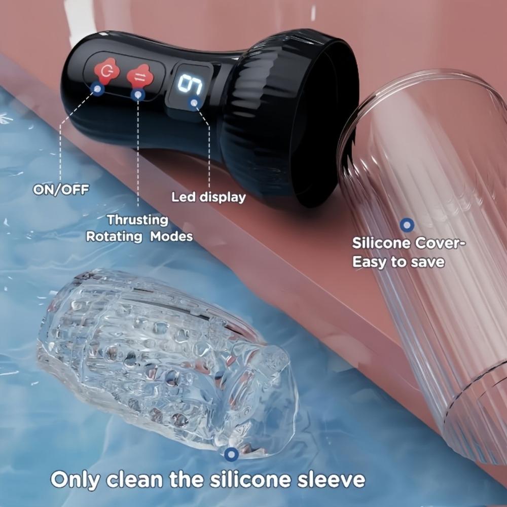 Premium Male Masturbation Cup with 9 Thrusting & Rotation Modes, Powerful Motor, LCD Display - Ultimate Tactile Pleasure Device for Adults