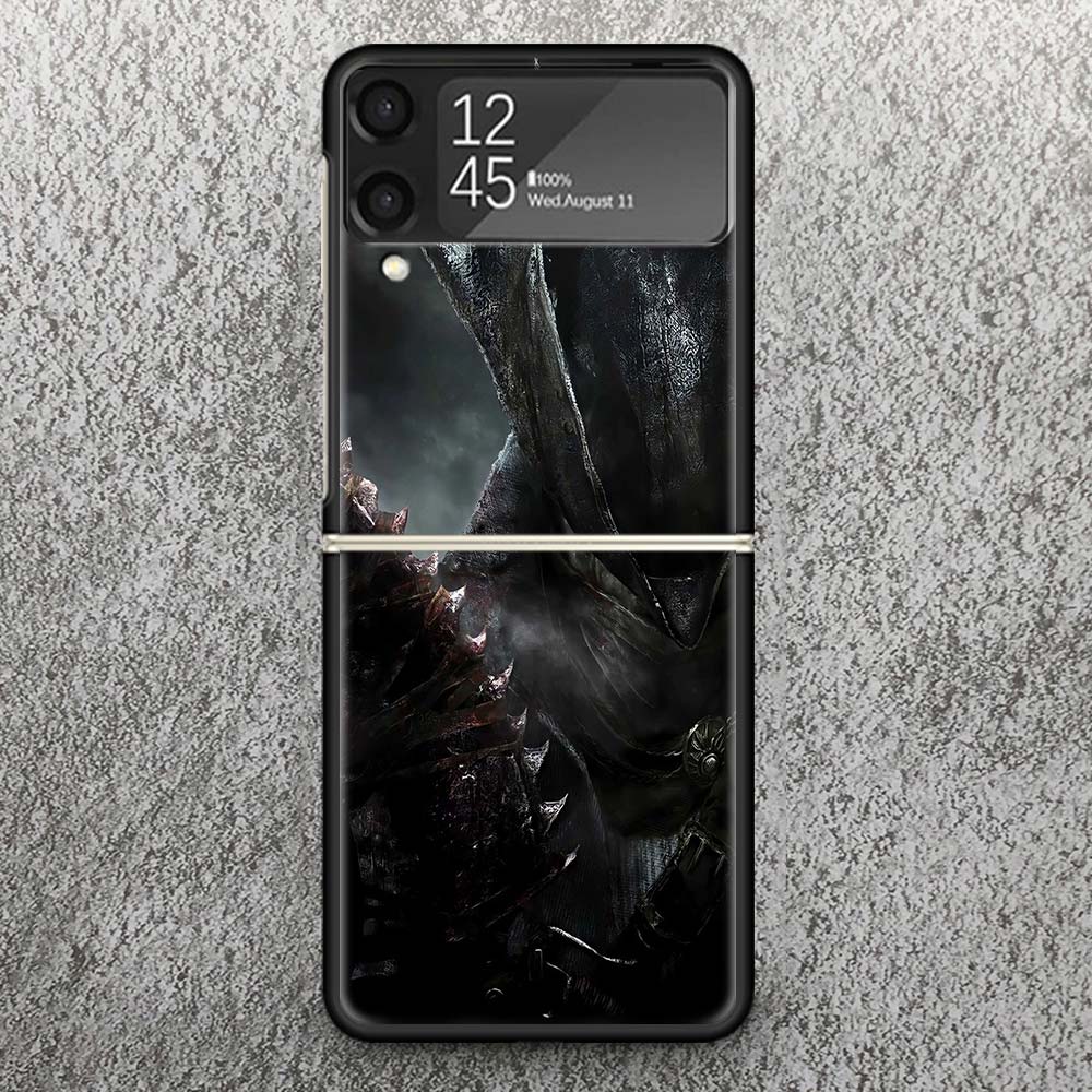 Bloodborne Game Print Case For Samsung Galaxy Z Flip 3 4 5 6 7 5G Phone Shell Flip7 Flip6 Flip5 Flip4 Flip3 Pattern Cover For Sa
