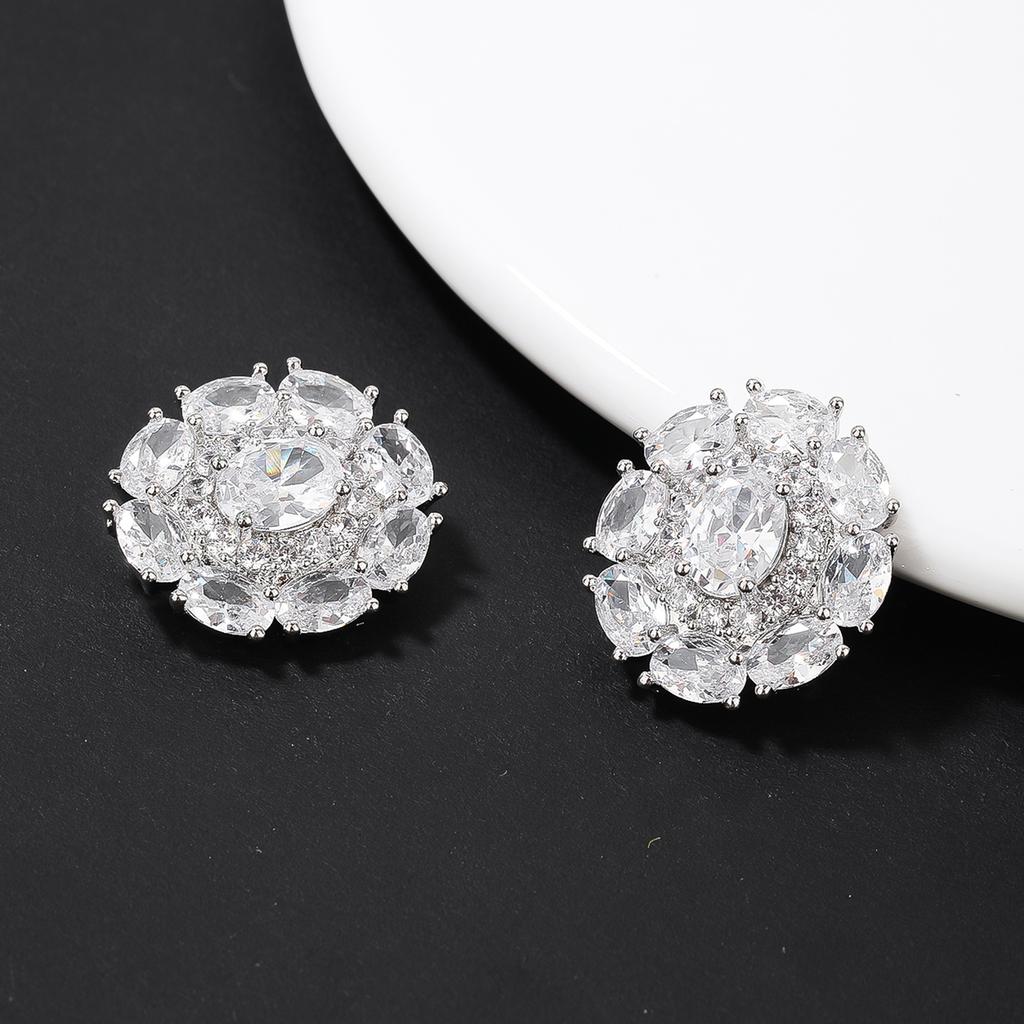 2PCS/Set Metal Flower Rhinestone Buttons Shirt Sewn Buttons DIY Accessories Decorative Handmade Sewing Accessories