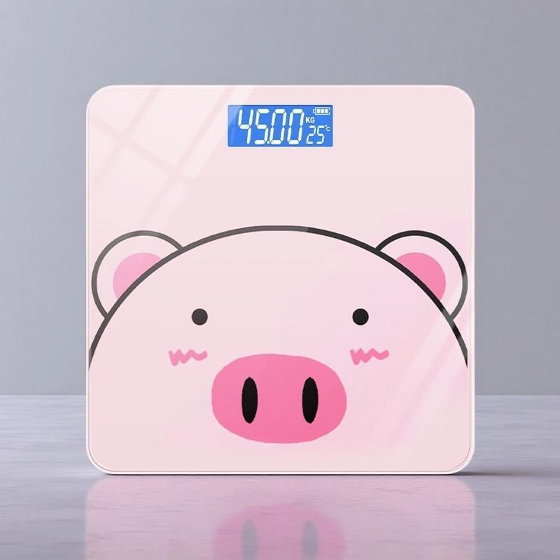 Cartoon Cute Pig Digital Weight Scale High Precision Reading For Home Bathroom Weight Tracking Automatic Weighing Scale