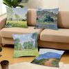 C-Claude MonetS Art Pillow Case Sofa Decorative Home Double-sided Printing Short Plush Cushion Pillow Cover Holiday Gift