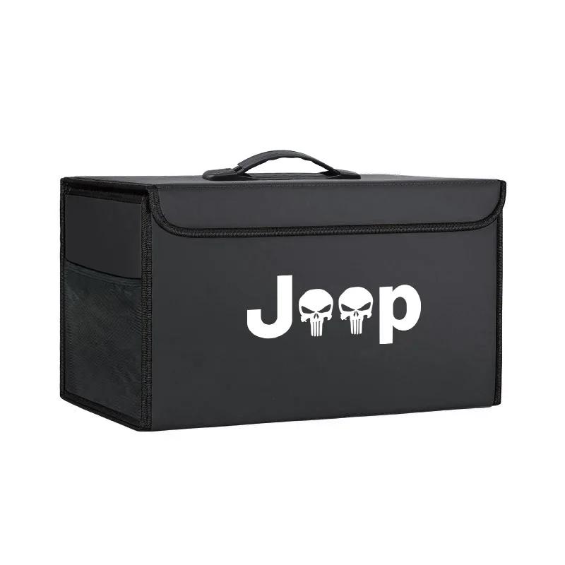 Für Jeep Auto Kofferraum Leder Aufbewahrungsbox Auto Innenraum Organizer Zubehör Für Jeep Grand Cherokee Wrangler JK Gladiator Comp