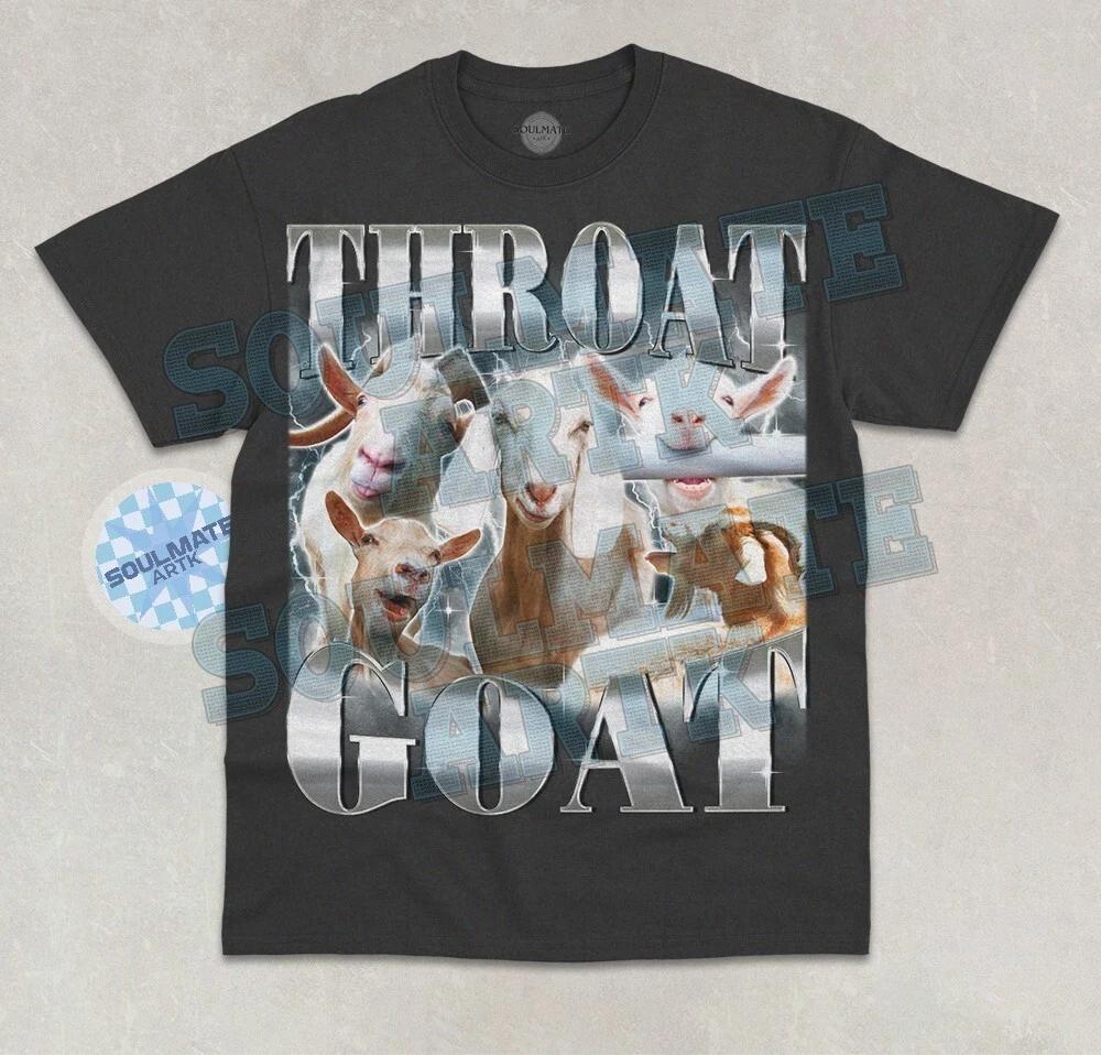 Throat Goat T-Shirt Funny Adult Humor Meme Joke Goat Bootleg Unisex Graphic Tee S
