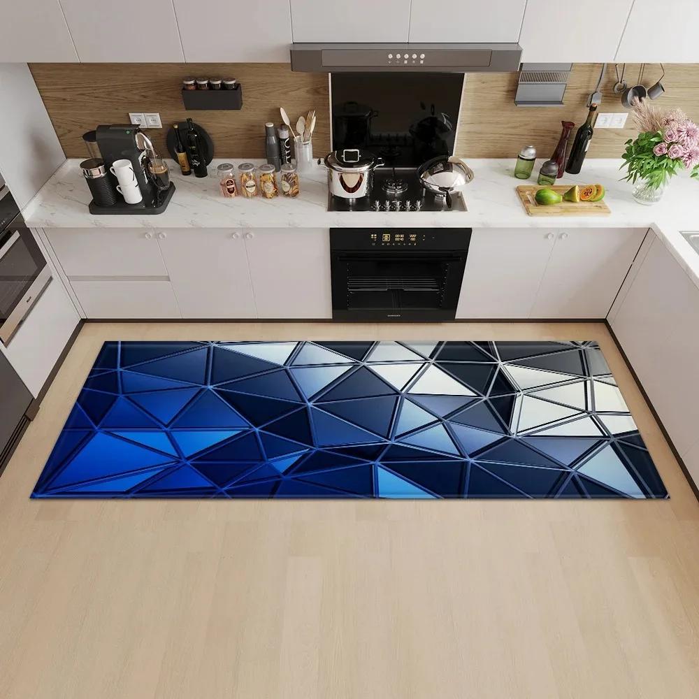 Geometric Square Pattern Home Kitchen Floor Mat Door Front Decoration Floor Mat