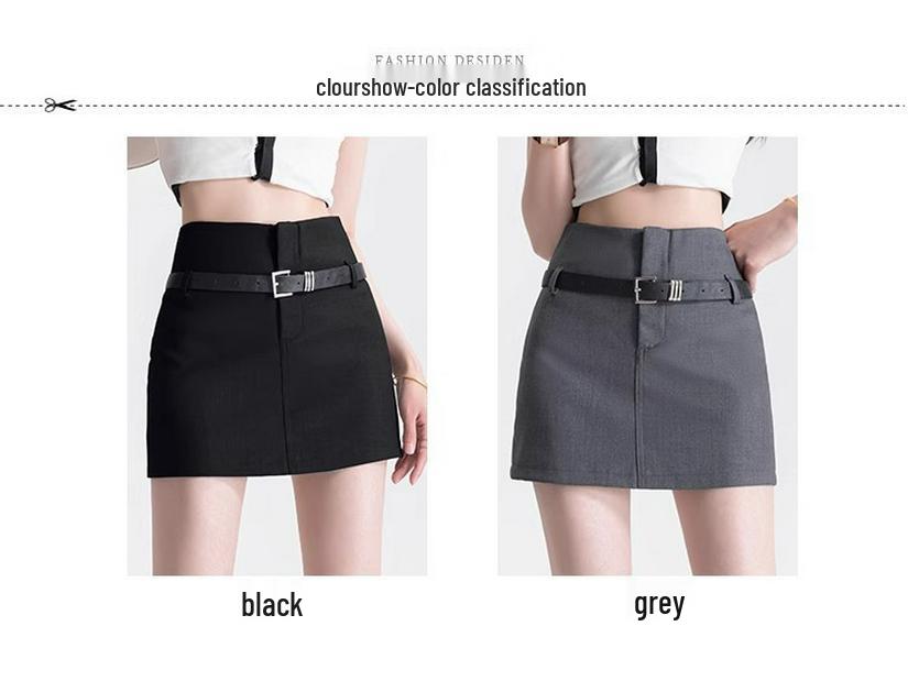 American Spicy Black Sexy High-Waist A-Line Midi Skirt for Plus Size Women