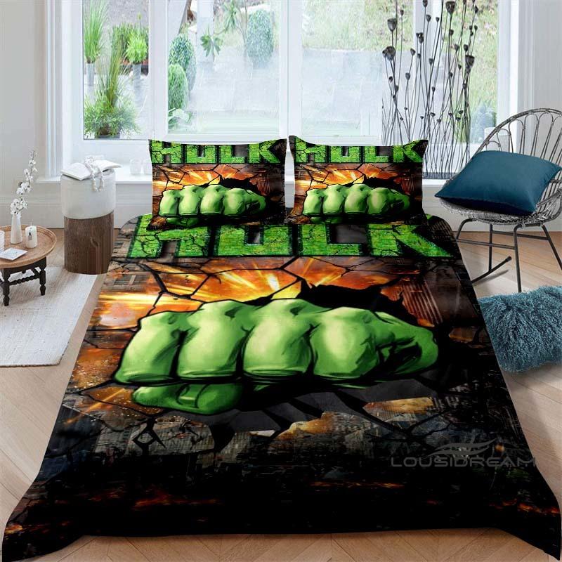 Das dreiteilige Hulk-Bettwäscheset ist ein elegantes Bettwäscheset für Erwachsene und Kinder, geeignet für Doppel- und Einzelbetten.