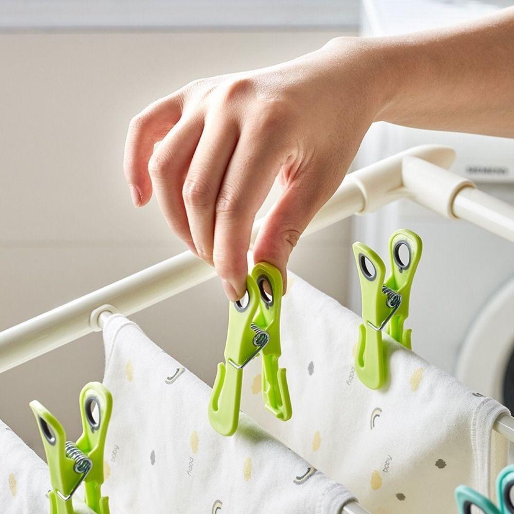 24PCS Strong Grip Anti-Tip Clips Heavy-Duty Clothes Pegs Clothes Clip  Drying Clothes