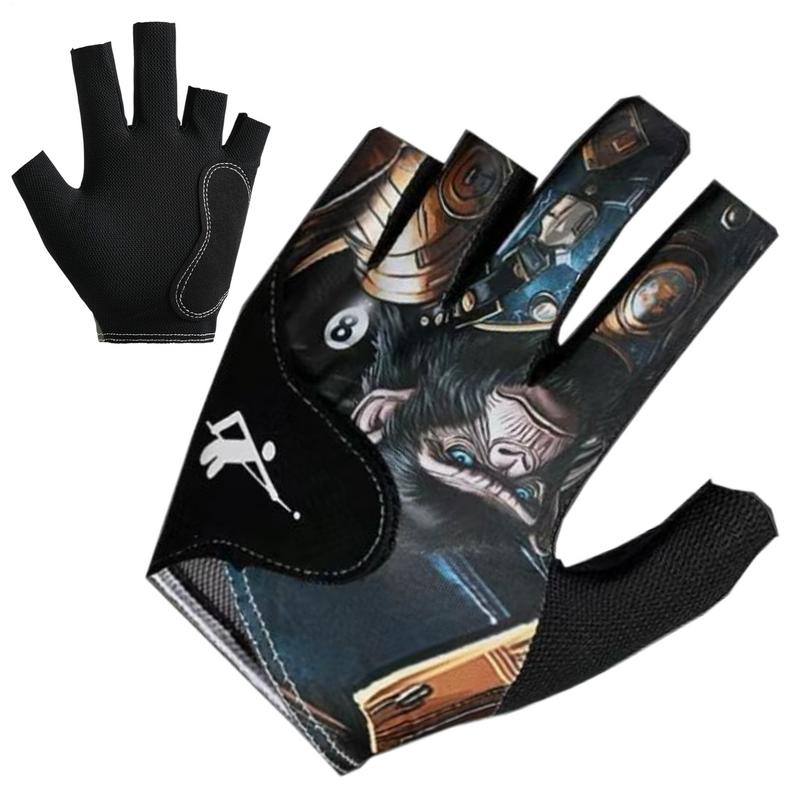 Professional Billiards Gloves Adjustable Elastic Fingerless Pool Mittens Comfortable Wear-Resistant Billiard Accessories Gloves