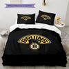 Boston Bruins2 Pattern Bedding Quilt Set  Home Decoration  Gift (1 * duvet cover + 2 * pillowcase  without core)
