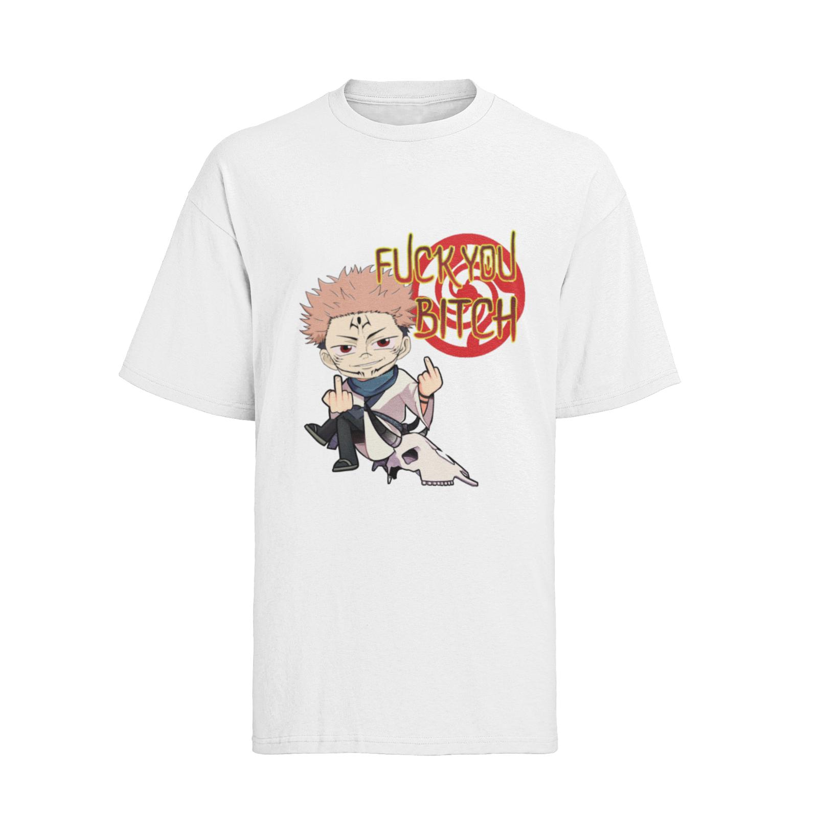 

New Itadori | Jujutsu Kaisen Herren T-Shirt aus Bio-Baumwolle – Fuck You Motiv 4XL