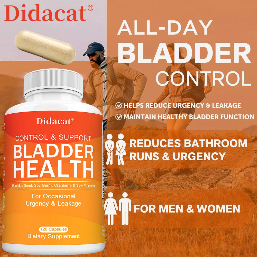 Bladder Support Dietary Supplement, Pumpkin Seed Cranberry Saw Palmetto Soy Germ Extract, 120 Capsules 60‑Day Supply