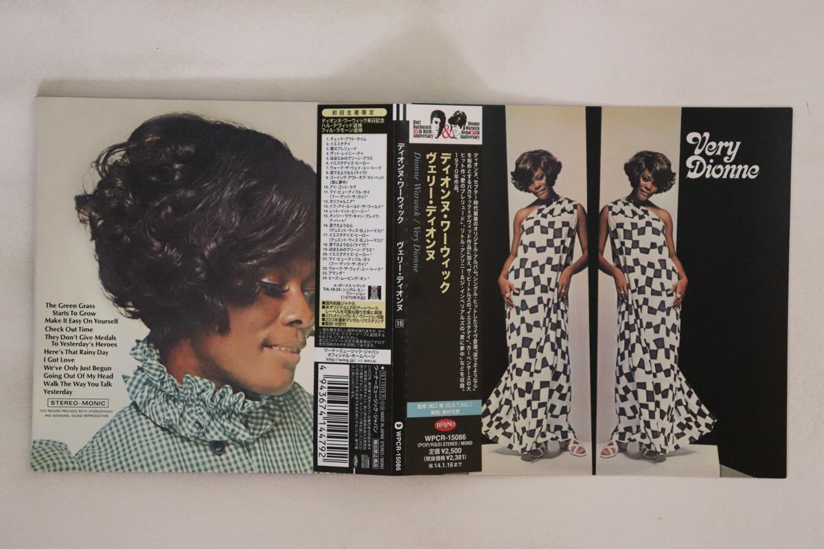 

CD DIONNE WARWICK - Very Dionne WPCR15086 RHINO 2013 Japan Obi Soul/Funk Used