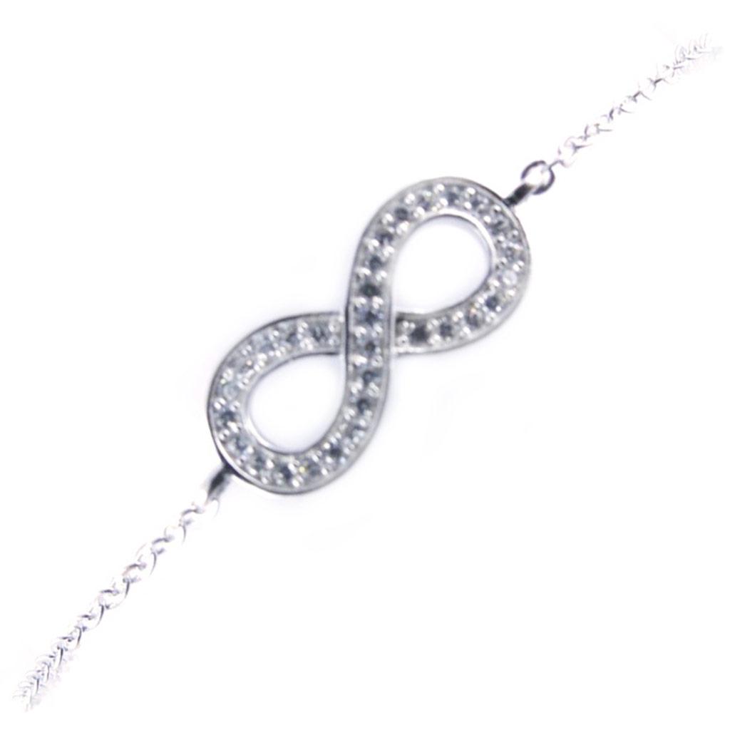 Les Trésors De Lily [L3852] - White 'Infini' Silver Bracelet