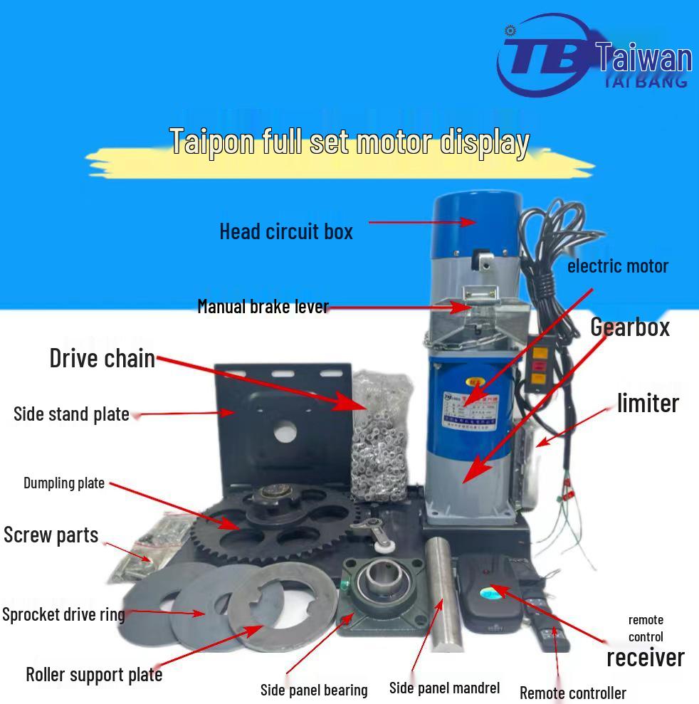 Moteur de volet roulant électrique Taibang 600KG à noyau de cuivre avec protection contre la foudre et détection d'obstacles pour portes de garage automatiques