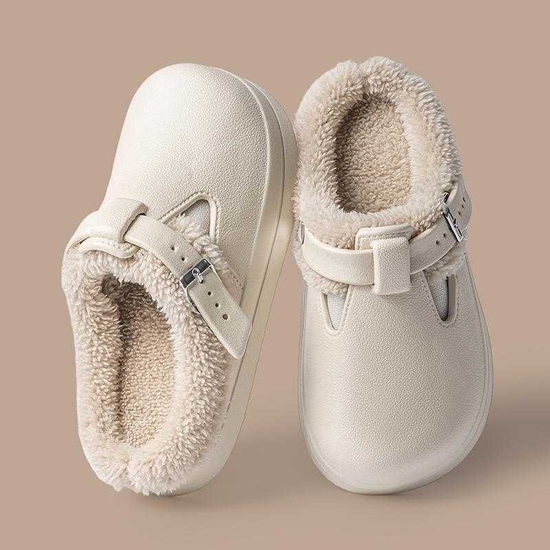 Waterproof Cotton Slippers: Non-Slip, Removable, Warm Indoor Footwear for Women and Men - New Autumn/Winter Style.