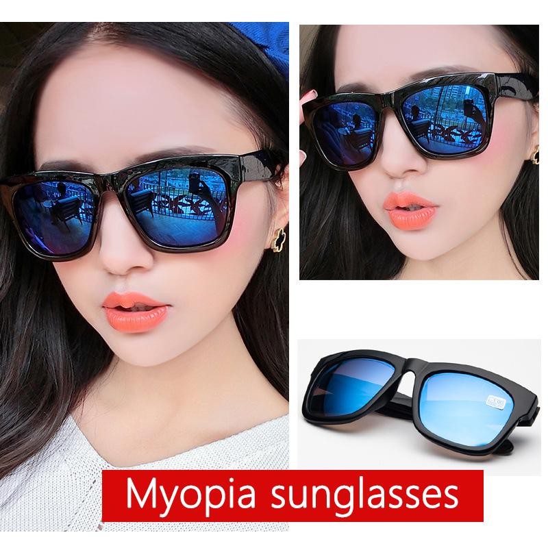 Fashionable Ladies Square Frame Myopia Sunglasses Retro Women Sunglasses Personalized Driving Mirror 816