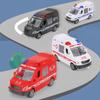 Zinc Zinc Alloy Inertial Car Toy 1/32 Ambulance Vehicle Toys Fire Truck Car Model  Gift for Boy