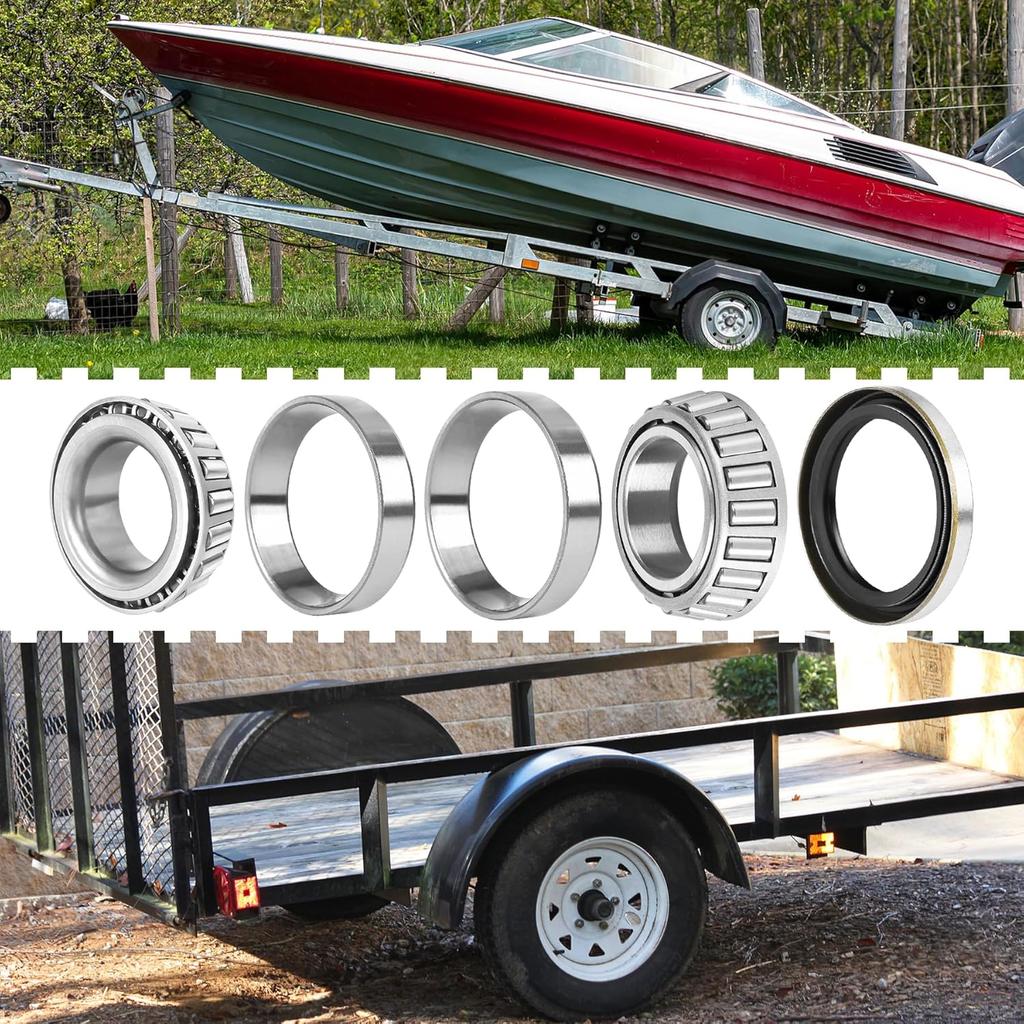 Set Of 2 Trailer Bearing Kit L68149 L44649 Boat Trailer Axle Wheel Hub Bearings Fits For 1-3/8" To 1-1/16" 3500 Lbs Trailer Axle, 171255TB/10-19