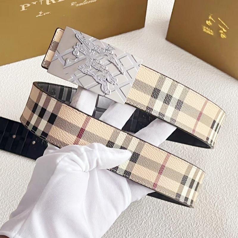 Men's Cross-border Leather Belt – Smooth B-li Buckle, Versatile for Business and Fashion, Ideal for Youth and Jeans.