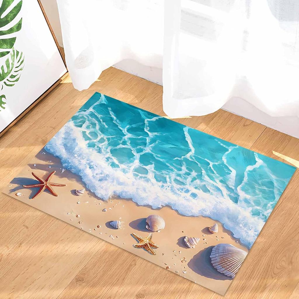 Spiaggia Oceanica Stella Marina Conchiglia Benvenuto Ingresso Zerbino Decorazioni per la Casa Corridoio Cucina Balcone Tappeti Camera da Letto Tappetino Antiscivolo Pavimento Decorazione