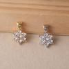Two-Tone Gold & Silver Snowflake Pendant with Full Diamonds - Delicate DIY Jewelry Accessory for Collarbone Chain