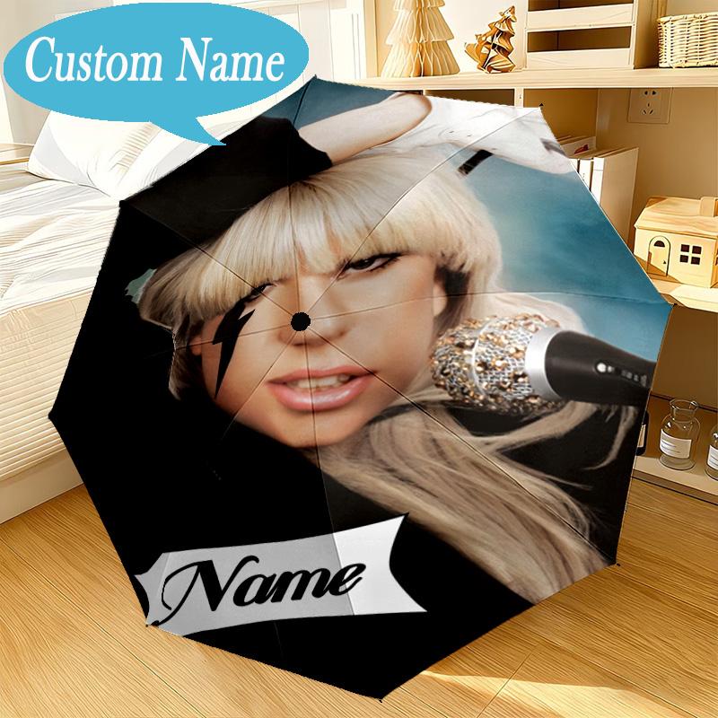 Custom Name Umbrella Lady Music Performance Umbrella 8-Frame for Travel, Camping, Casual Lightweight Portable, Essential for Family Gifts