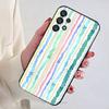 Colorful Striped Minimalist INS Couple Phone Case For Samsung Galaxy A13,21s,22,31,32,52,53,71,80,A91 Soft Black Shell