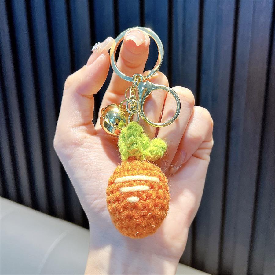 Hand-Woven Plush Persimmon Good Luck Keychain Pendant