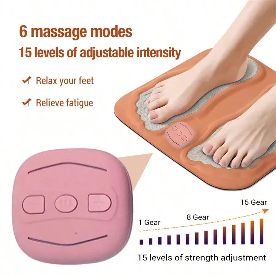 3D EMS Foot Acupoint Massage Pad Current Reflection Foot Massage Muscle Stimulation Improves Blood Circulation Relieve Massage