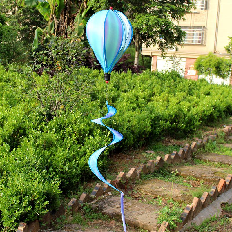 Rainbow Hot Air Balloon Garden Wind Spinner Ornament