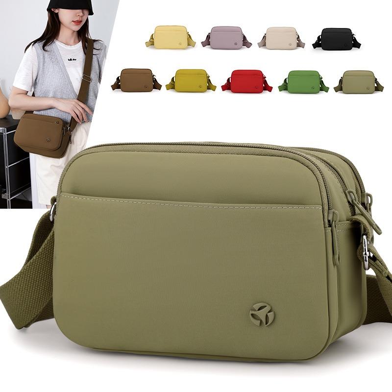 Multi-compartment messenger bag casual bag new lightweight nylon medium and women's bag large capacity shoulder small square bag