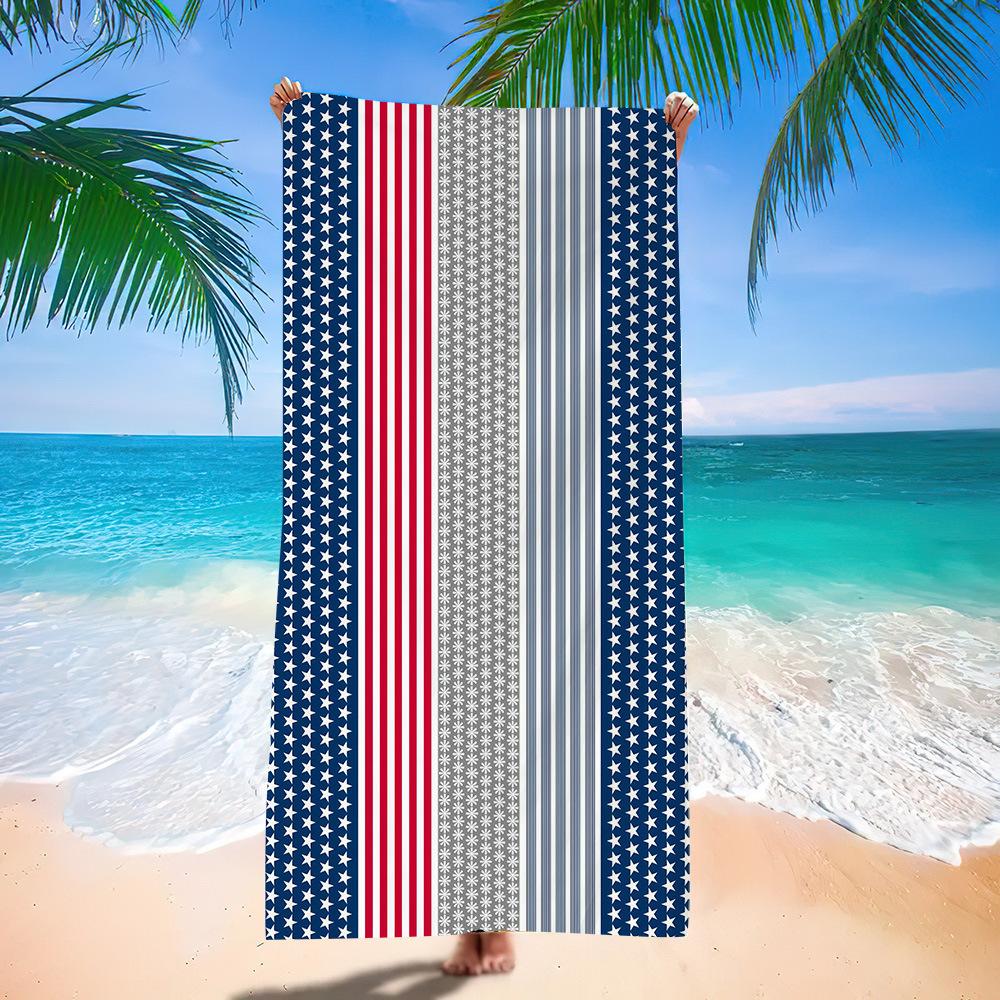 European And American Towel Cloth Printed Striped Beach Towel Adult Swimming Bath Towel Microfiber Beach Towel