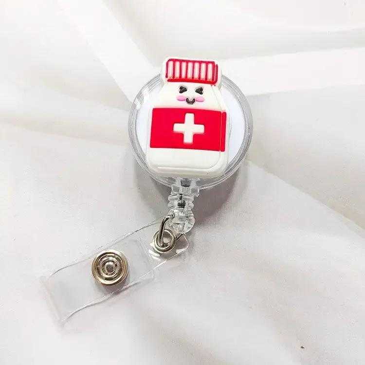 1pc Retractable Badge Holder Clips for Nurse ID Badge Reel with Belt Clip Doctor ID Card Chain Clips School Student Office
