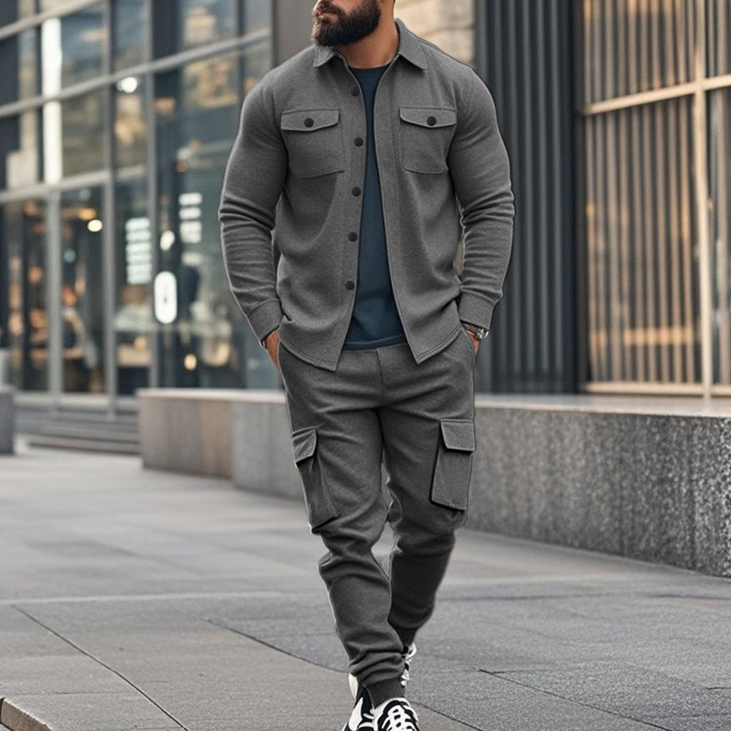 Outdoor Tactical Hunting Jacket for Men American Heavy Heavy Men's Overalls Lined with Sports Pants Shirt 2 Sets