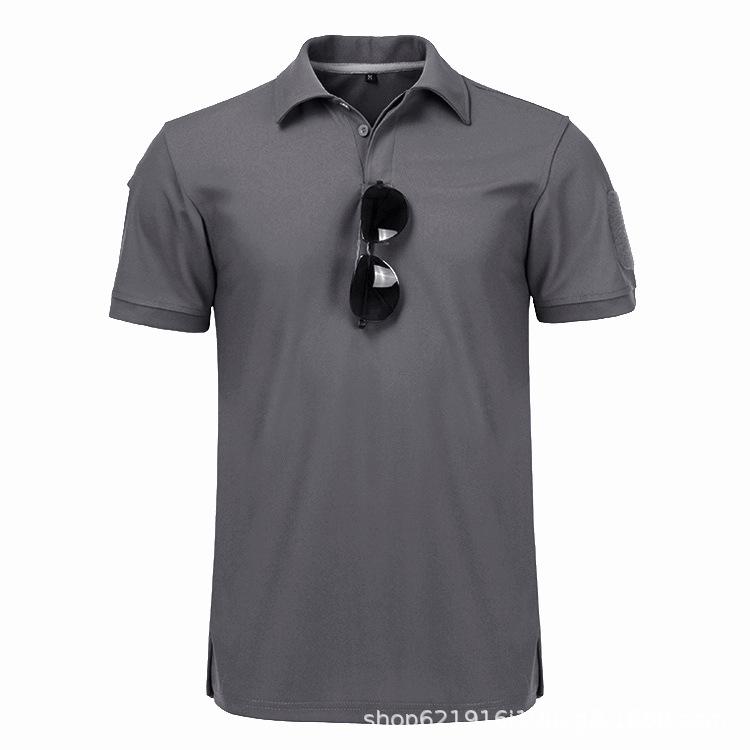 

Men s Military Fan Tactical Polo Shirt - Short-Sleeved, Turn-Down Collar Extra Extra Extra Extra Large серый