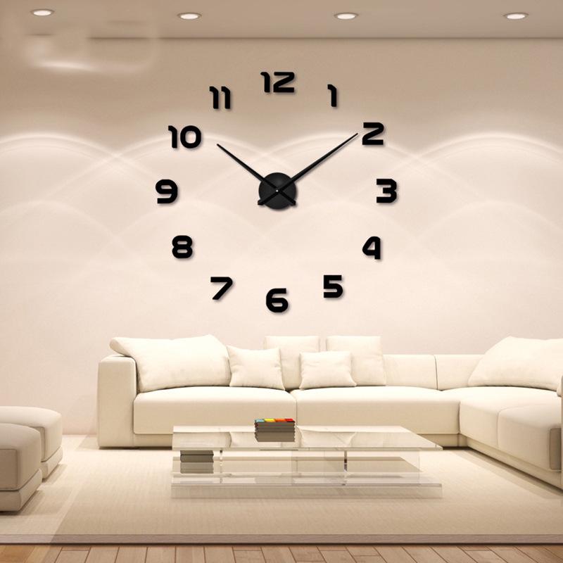 Extra Large 3D EVA Wall Sticker Clock - DIY Personalized Silent Mirror Art Clock