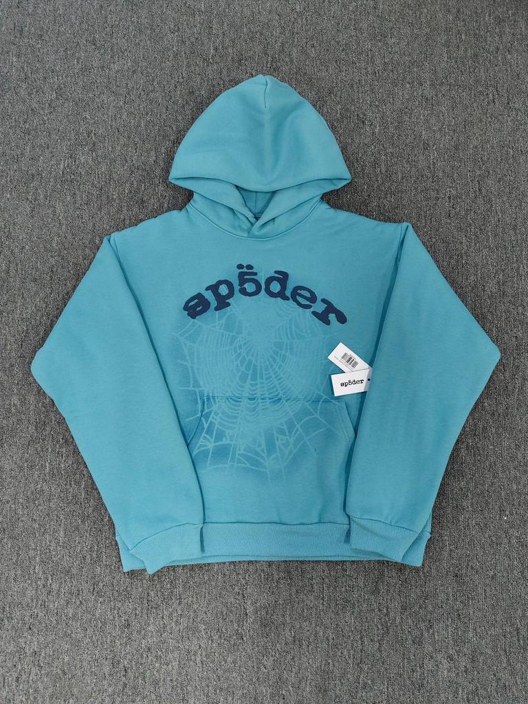 Hanorac Bărbătesc Greu cu Imprimeu Pânză de Păianjen - Trendy, Croială Largă cu Plus de Catifea