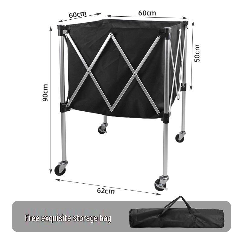 Portable Folding Ball Cart for Basketball, Football, and Volleyball Storage