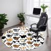 1pc Cat Butt Print Chair Carpet for Office, Round Polyester Mat, Indoor Decor for Office, Easycare Fabric, Washable Non-slip Area Carpet