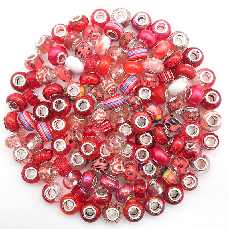 Handmade DIY Jewelry Set: 10 Colorful Beaded Bracelets with Pendants and Large Hole Beads