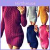 Sexy Autumn And Winter Knit Dress Slim Fit And High Collar Twist Design
